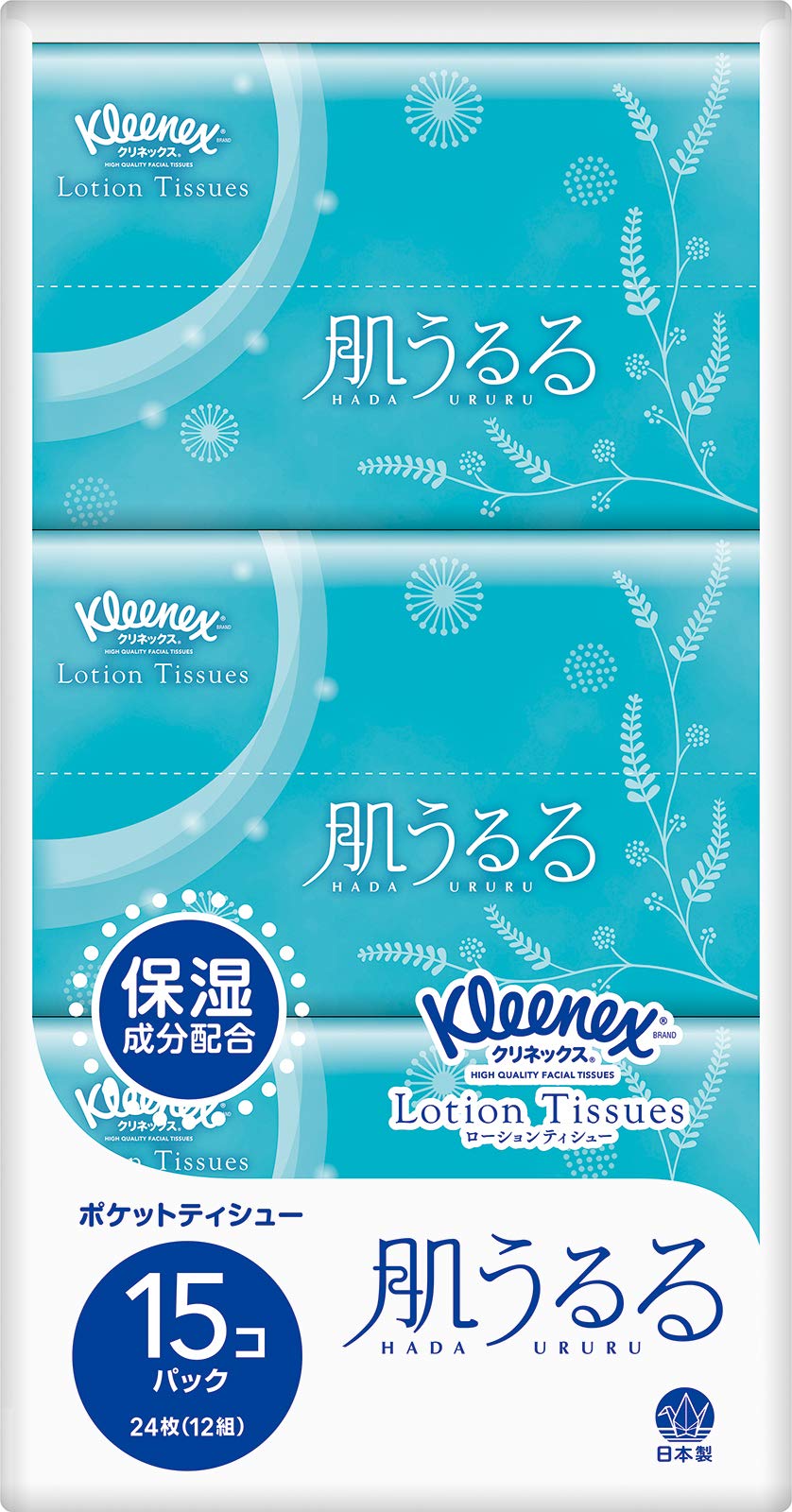 

Kleenex Lotion Skin Ururu 24 листа 15 пачек Салфетки, Карманные, (12 пар),