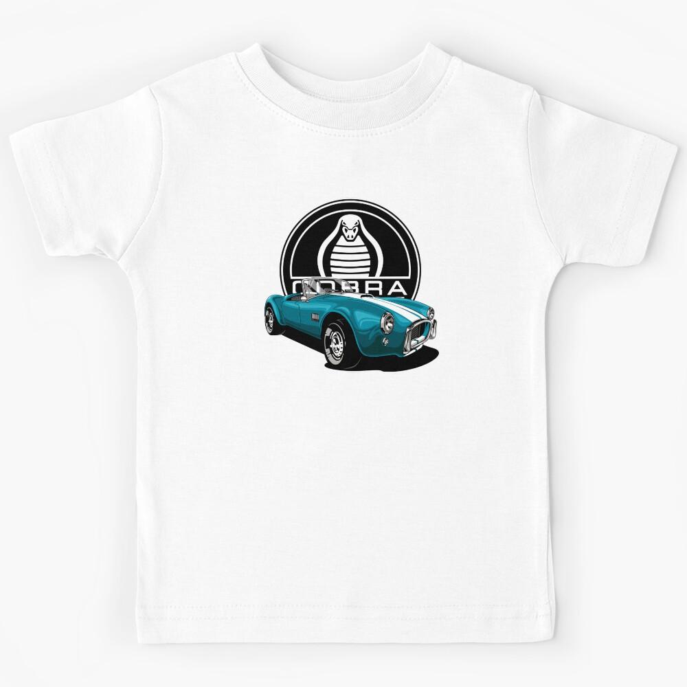 Illustration Artwork Shelby Cobra - Muscle car - USA blue with white stripes Kids T-Shirt 130
