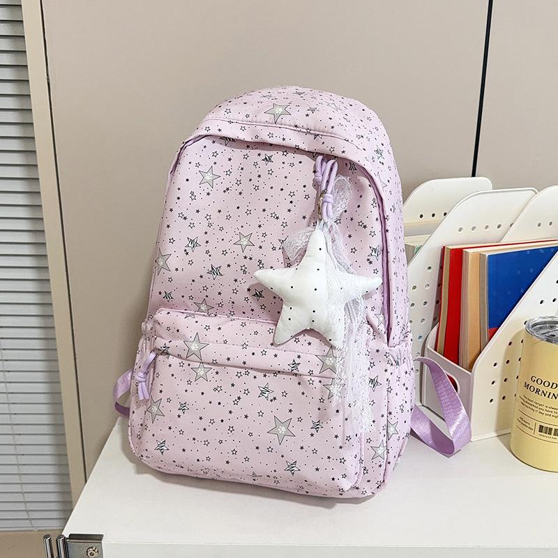 Schoolbag New Large Capacity Backpack Female Cute Small Fresh Casual Backpack Casual Star Girl Student School Bag