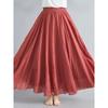Cotton and Linen Elastic Waist Skirt Plus Size Cotton and Linen Women's Elastic Waist Skirt
