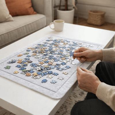 2000 Stück Filz-Puzzlebrett Groß Rutschfestes Puzzle-Schutzpolster Faltbar Feuchtigkeitsbeständig Schräges Puzzlebrett Puzzle-Organisation