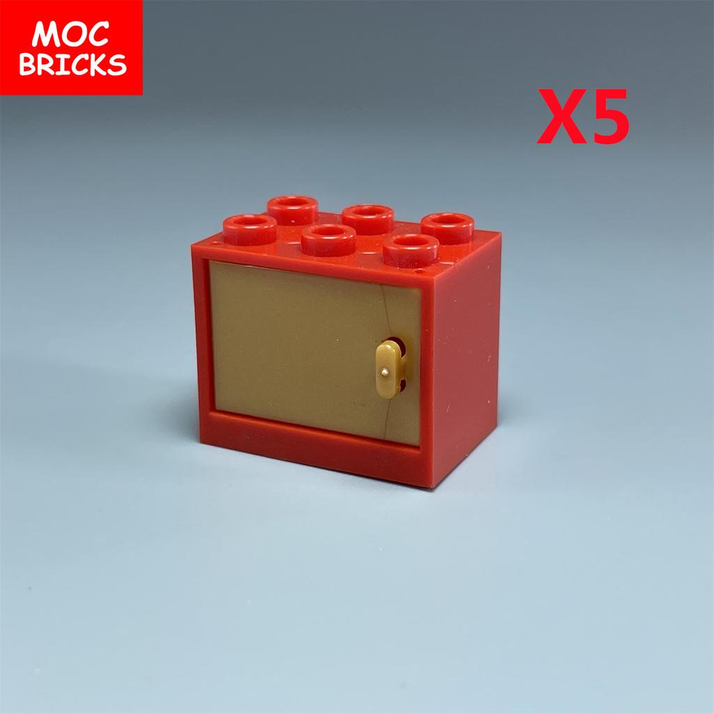 MOC Blocks Box Cupboard Container 2x3x2 Cabinets Assembles Particles 4532 4533 City House Construction Bricks Parts