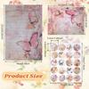 Colored Vintage Stationary Letter and Envelopes Set, Floral Butterfly Stationary Paper 30 Pcs Letter Papers 15 Pcs Colored Envelopes, 20 Round Dot