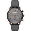 Emporio Armani Men's Chronograph Black Leather Watch, Black