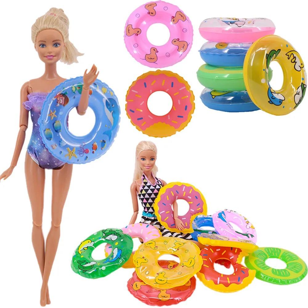 10/20 Stück Puppen-Schwimmring Mini-Schwimmringe für Barbie-Puppe Aufblasbarer Rettungsring Spielzeug Ente Babyparty-Spielzeug Puppenhaus Zubehör