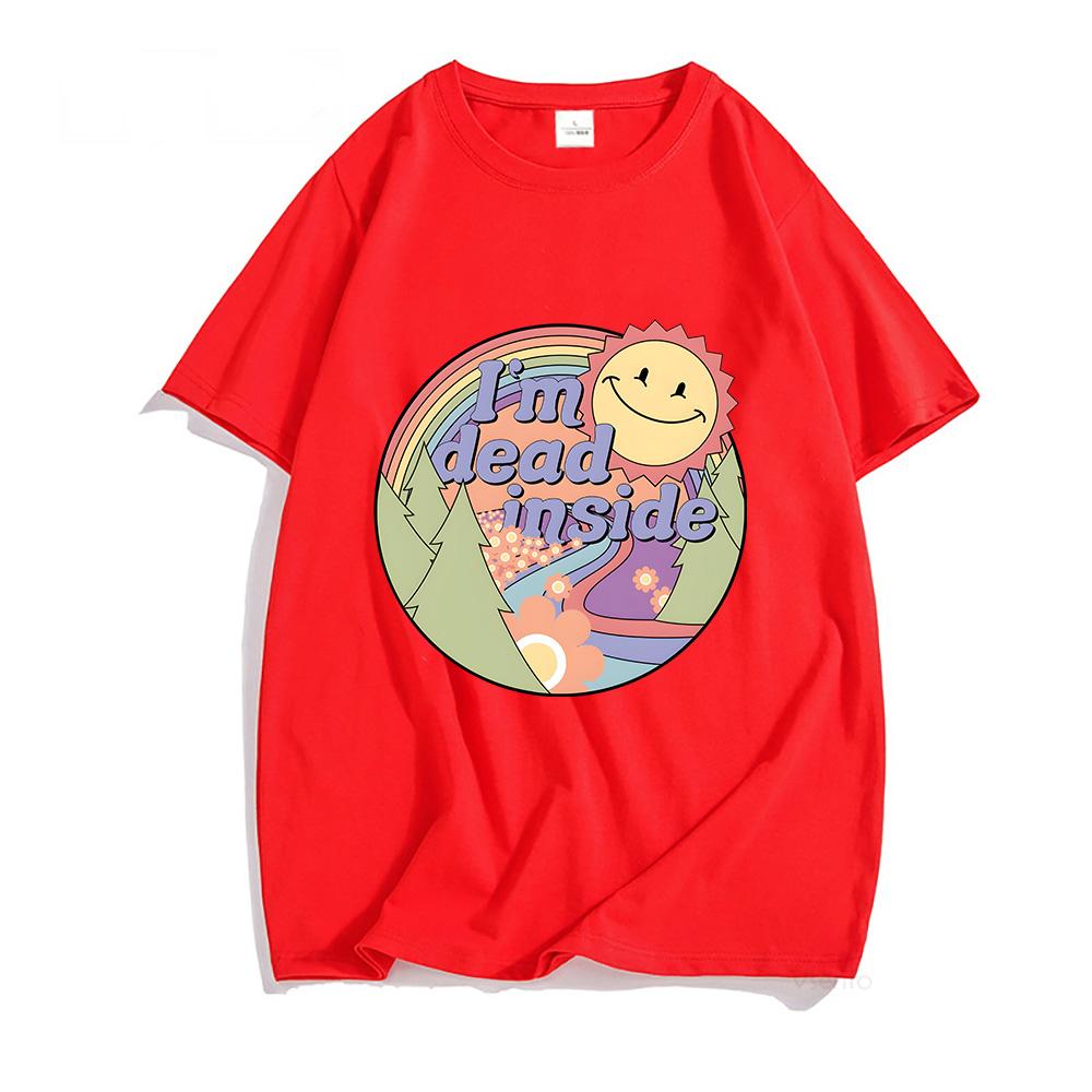 Ich bin innerlich tot Delfin-Shirts Sonnen-Grafik T-Shirt 100% Baumwoll-Tees Unisex/ Unisex Casual T-Shirt Sommermode Kurzarm-T-Shirt Unisex