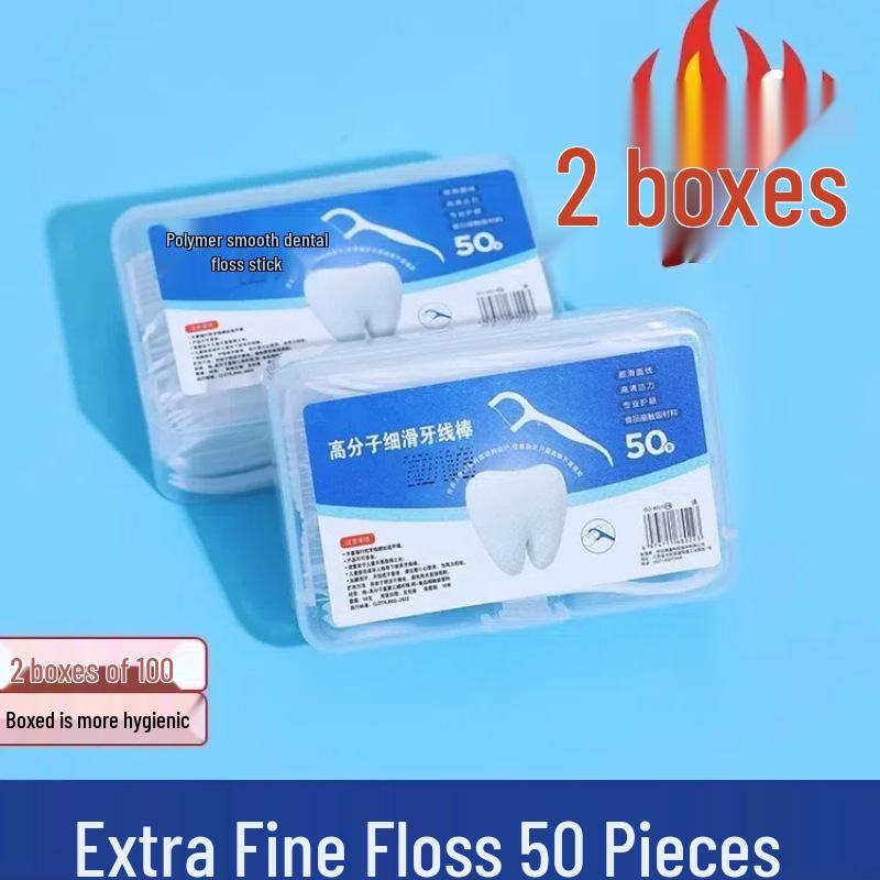 Family Pack Ultra-Fine Disposable Floss Picks: Individually Wrapped Toothpick Floss for Home Teeth Cleaning
