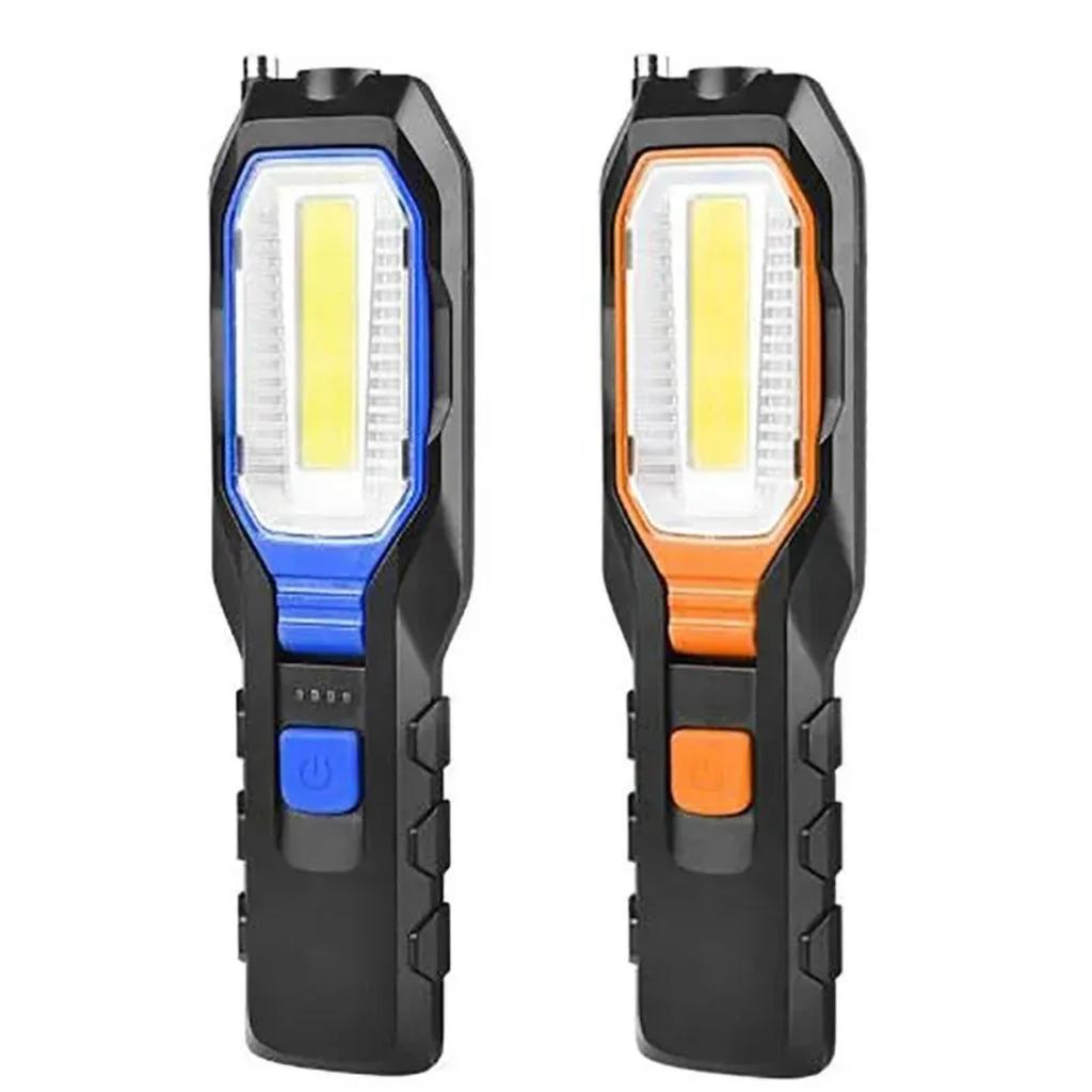 New Portable Rechargeable Cob Work Light for Emergency Lighting and Repair Tasks - Adjustable Brightness and Hands-Free Magnetic
