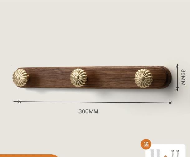 Gancho para Abrigos de Madera de Nogal y Metal para Colgar en la Pared Decoración de Sala de Estar Moderno Gancho para Abrigos en la Parte Trasera de la Puerta Decoración de Pared de Fondo