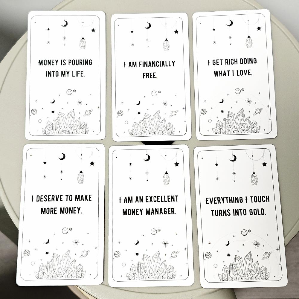 Financial Abundance Affirmation Cards Affirmation Deck To Manifest Financial Freedom & Attract Money 54 Pcs Cards 10.3*6cm