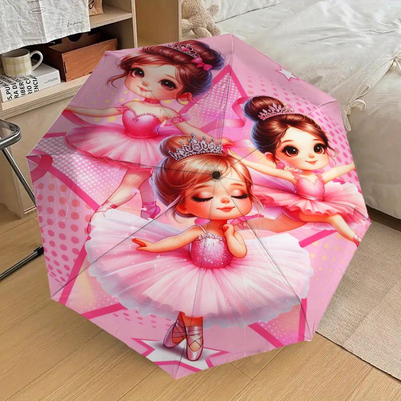 1 Stück Ballerina Prinzessin Muster Regenschirm Design Automatisches Öffnen und Schließen Regenschirm, Hochwertiger Reise Regenschirm, c1128009