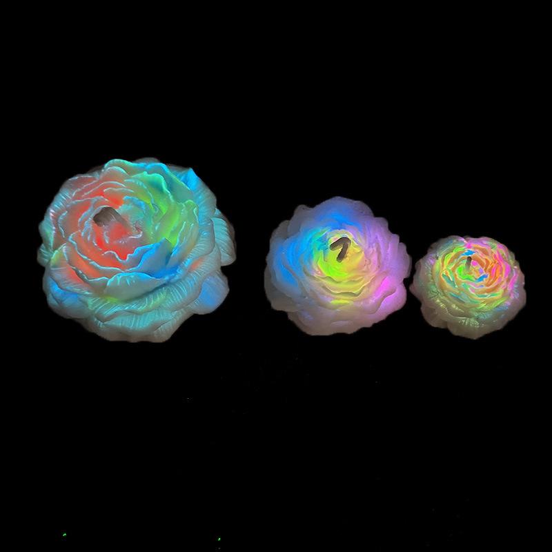 Peony Rose Aromatherapy Drip Wax Candle - 40° Low-Temp, Luminous Flower Gift Figurine