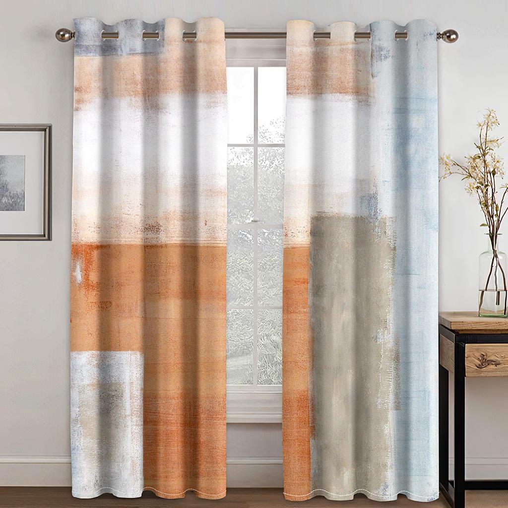 Purple Abstract Classic Design Art  Free Shipping 2 Pieces Thin Shading Window Curtains for Living Room Bedroom Home Decor Hook