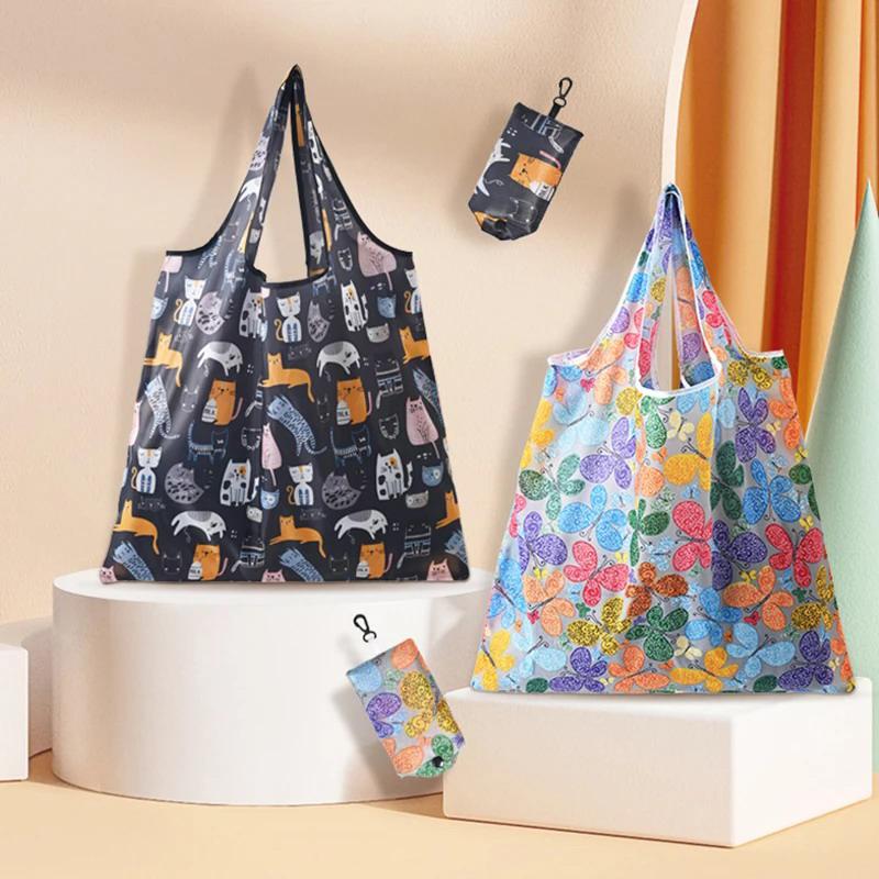 Reusable Grocery Bags Large Washable Shopping Bags Portable Foldable Environmental Friendly Heavy-Duty Handbags
