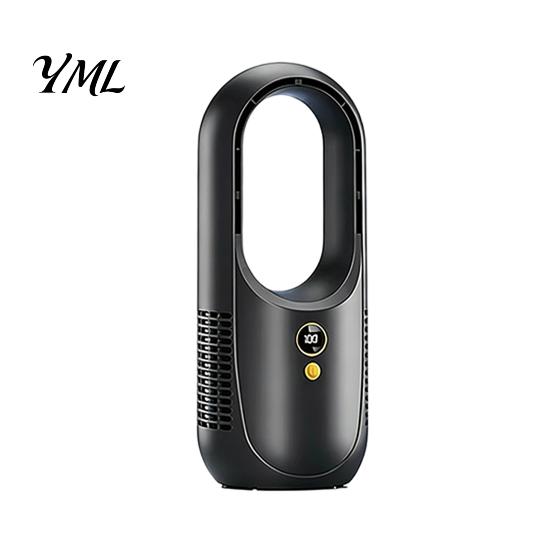 Quiet Bladeless Fan with Remote Desktop Air Purifier, 8-Speed USB Rechargeable Circulator Cooling 8H Timer, 90 Degree Oscillation for Bedroom