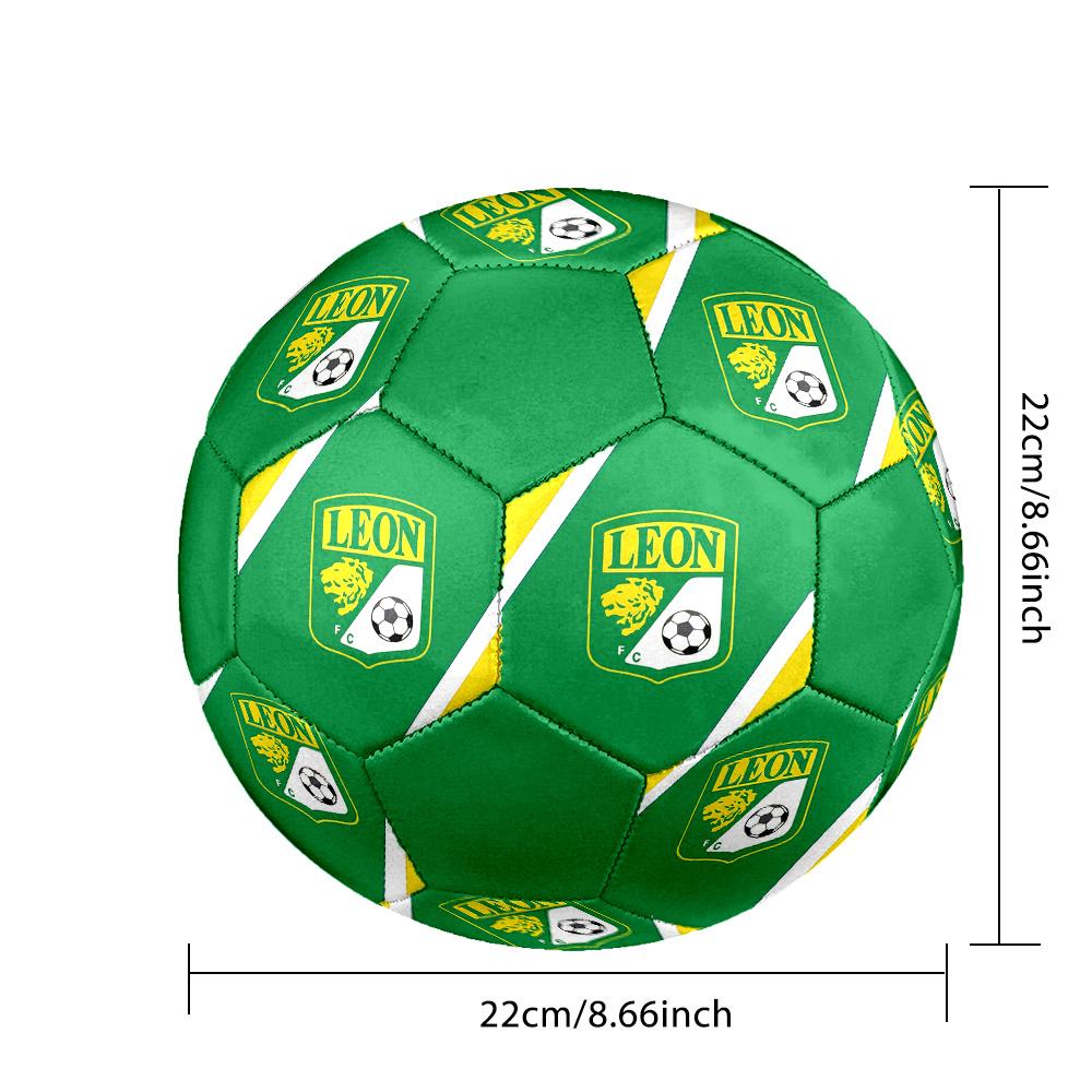 Club Leon Indoor Soccer Ball Colorful All Ages Size 5 Machine Stitched PVC Competition Ready Durable High-Bounce