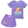 Uroczy T-shirt Like Nastya dla Dzieci Letni T-shirt z Krótkim Rękawem i Szorty Zestaw 2 szt. Ubranka dla Małych Dziewczynek Dziecięcy Casualowy Dres