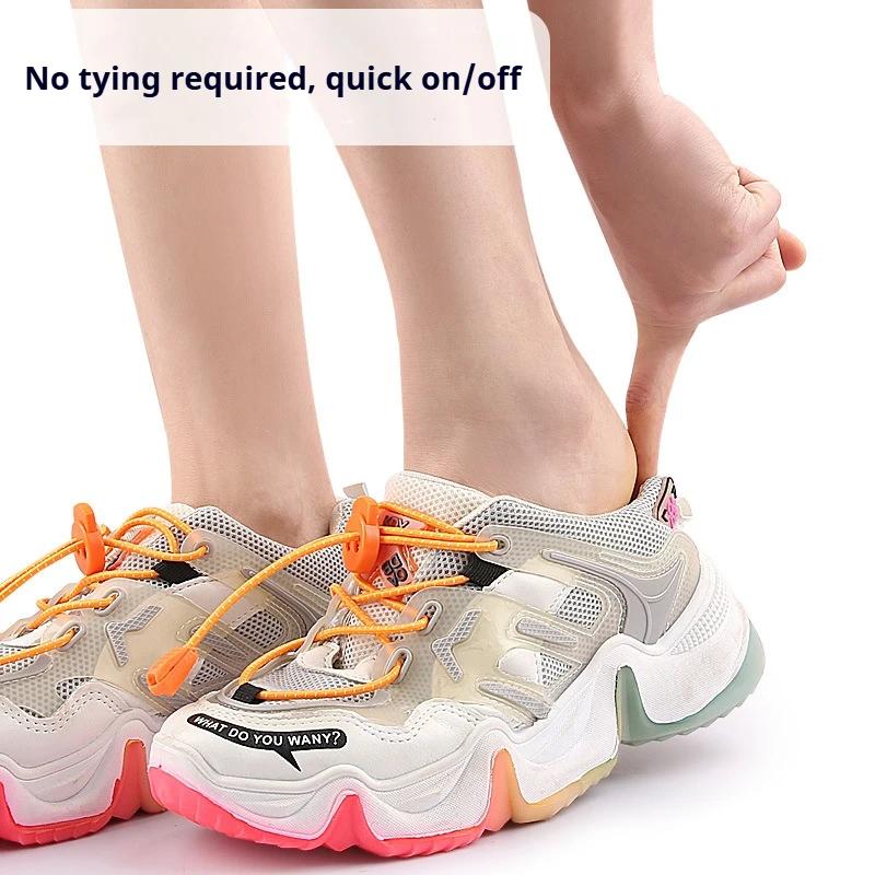 1 Paar/3 Paar Runde Elastische Schnürsenkel Ohne Binden Schnürsenkel für Sneaker und Freizeitschuhe Schnell An- und Ausziehbare Schnürsenkel
