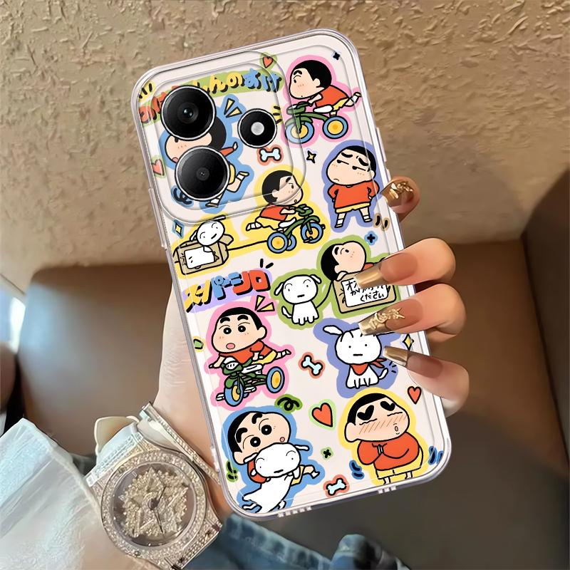 Colorful Crayon Shin Chan Soft Phone Cover Case for Xiaomi Redmi Note 14 Pro Plus Note 13 9 10 10S 12 14C 11 11S 13C A4 12S
