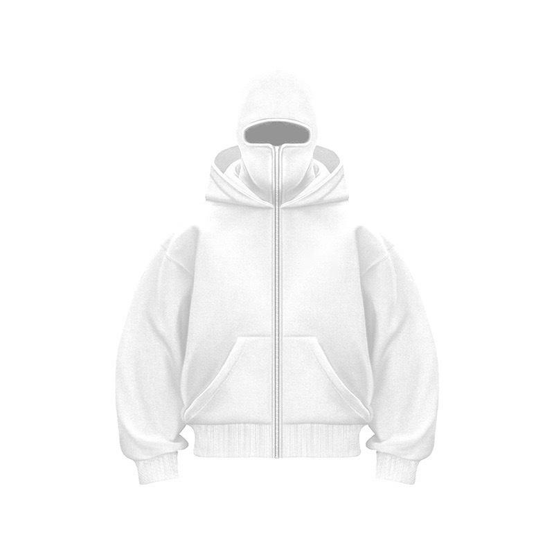 2024 DIY Hooded Cotton Sweater Jacket - Unisex Autumn/Winter Double Hat Style