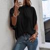 Damski Letni Nowy Casualowy Modny Top z Nadrukiem, Rozcięciem i Rękawami Nietoperza dla Kobiet