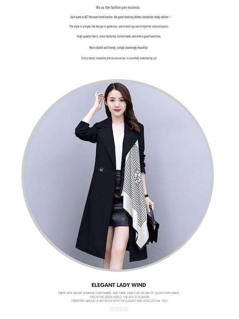 2025 Women's Mid-Length Trench Coat - Stylish, Age-Reducing, Plus Size, Loose-Fit for Spring and Autumn