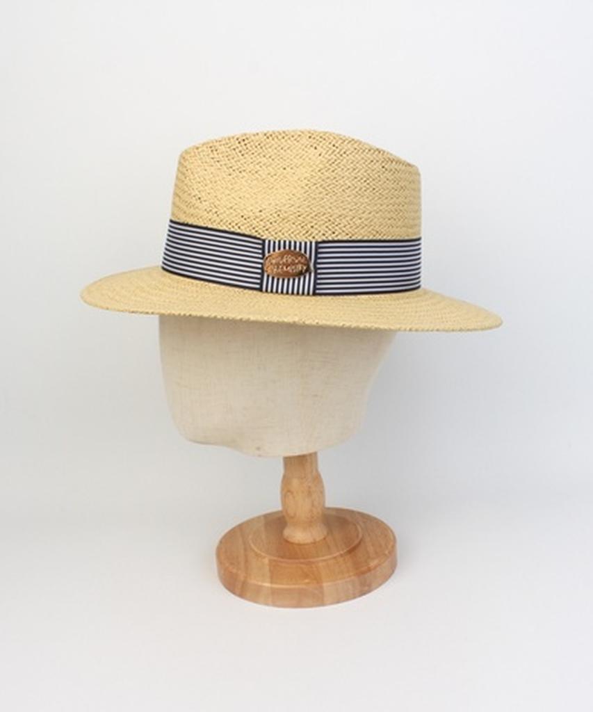 Yunibeosyeolkemiseuteuli Stripe Line Summer Beige Fedora - Big Size Summer Fedora