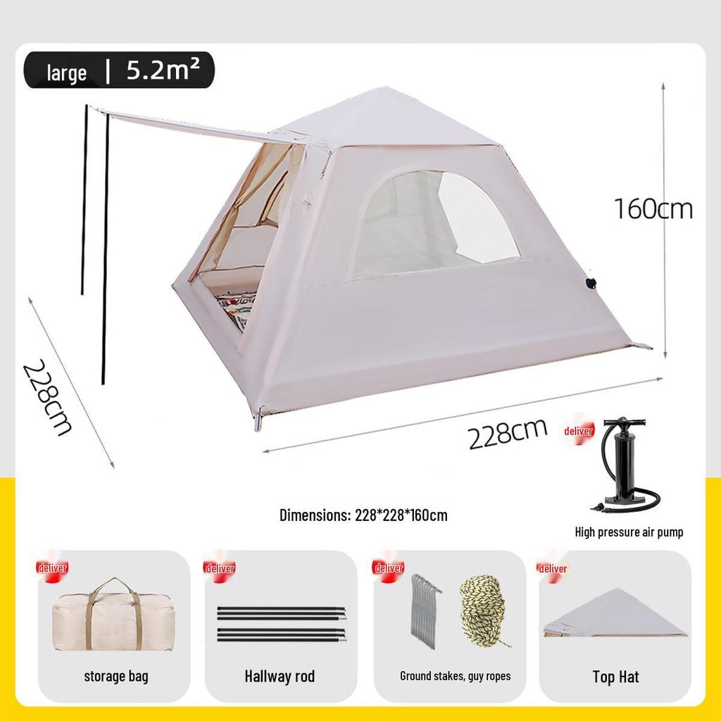 Portable Rainproof Inflatable Tent: Fully Automatic, 3-5 Person Capacity for Outdoor Camping