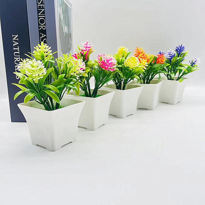 Orchid Simulation Potted Plastic Fake Flower Furniture Living Room Ornaments Car