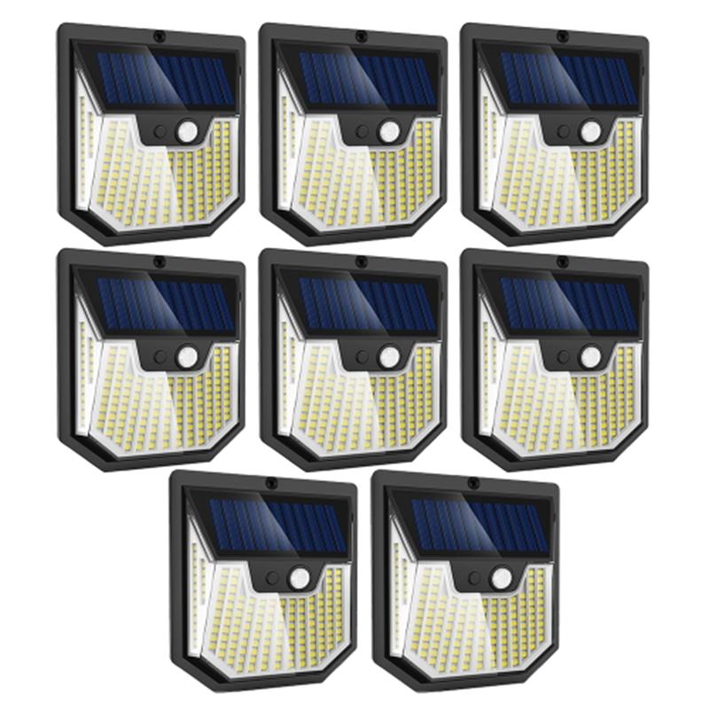 

8PCS Waterproof Solar Wall Lights Super Bright Motion Sensor Lamps for Home Patio Garage A