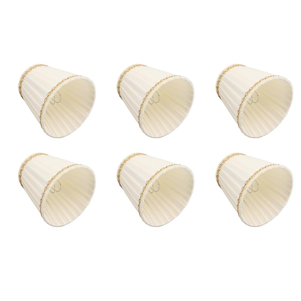 6PCS Set Small Lamp Shade Modern Style Cloth Clip On Bulb Chandelier Lamp Shade for Table Wall