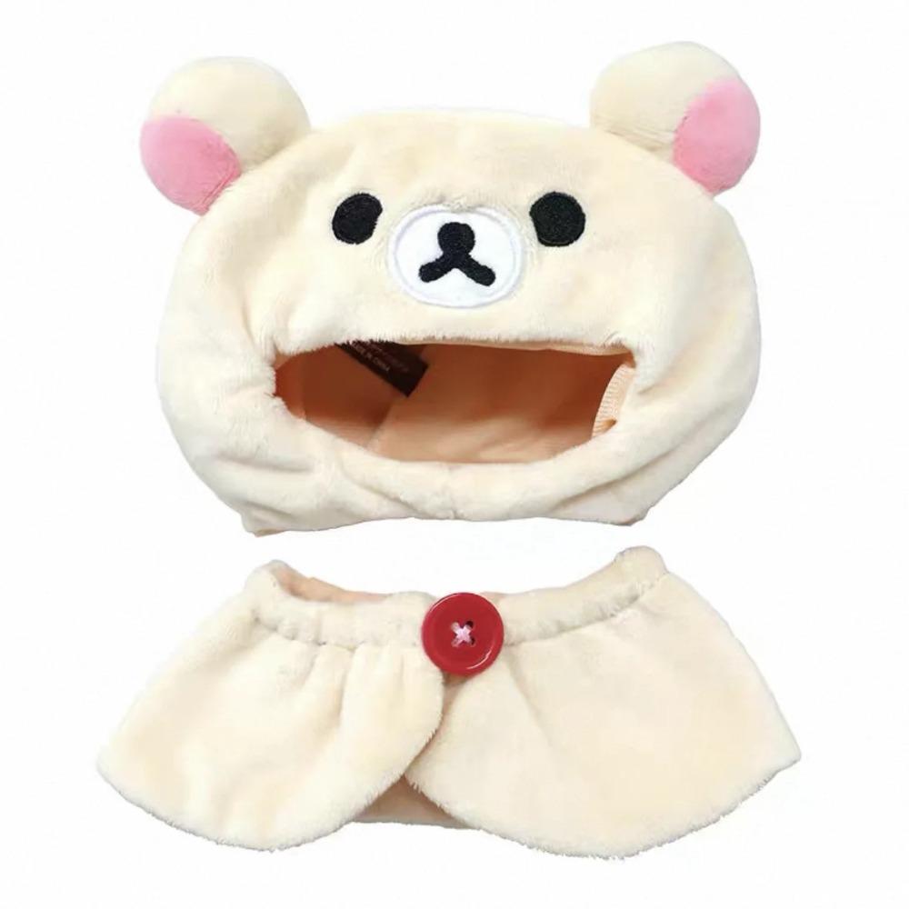 Kawai Orso Autoironico Rilakkuma Vestiti per Bambola di Cotone da 10 cm Set Carino con Mantellina e Cappellino Accessorio per Bambola Mantello Intercambiabile