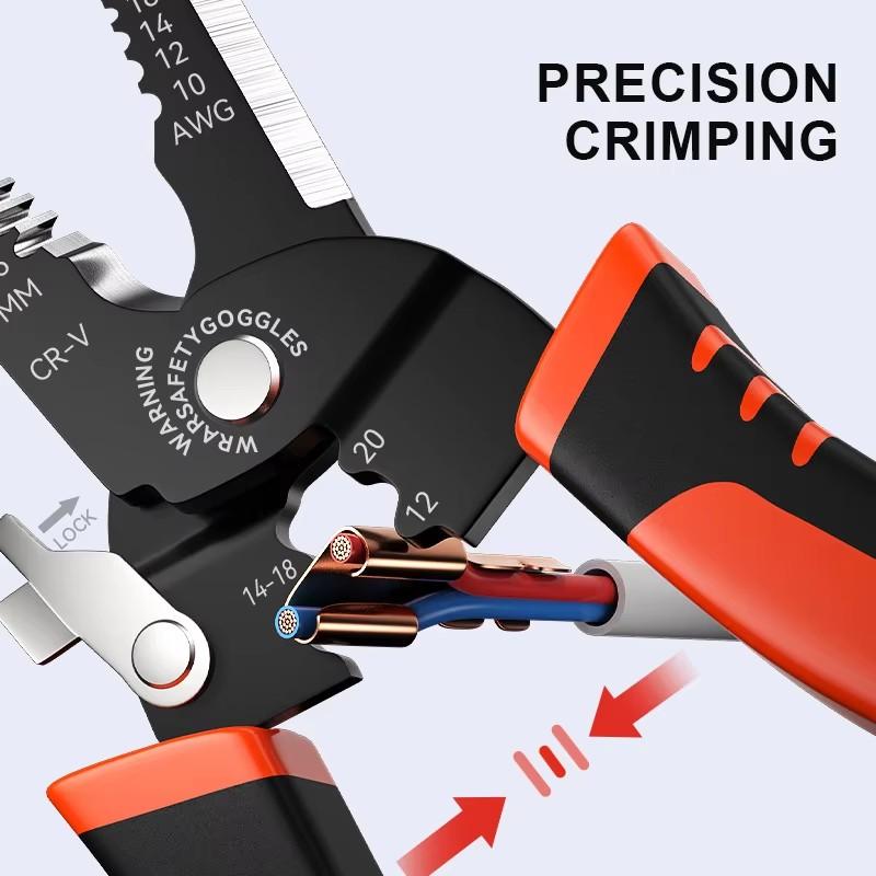 Multi-Functional Electrician Wire Stripper & Crimper Tool Wire Stripping Cutting Pliers For Peeling & Network Cabling