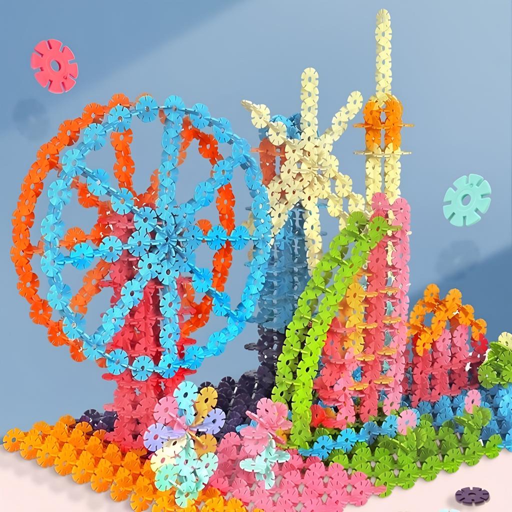 Large-sized Children's Early Education Pocket Snowflake Building Block Set, Children's Educational Building Block Children Gift