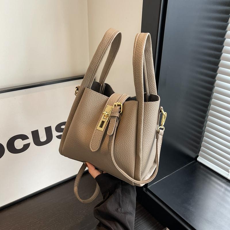 

1 шт. Сумка через плечо чистого цвета для женщин, универсальная сумка-ведро через плечо, в которую можно положить мобильный телефон