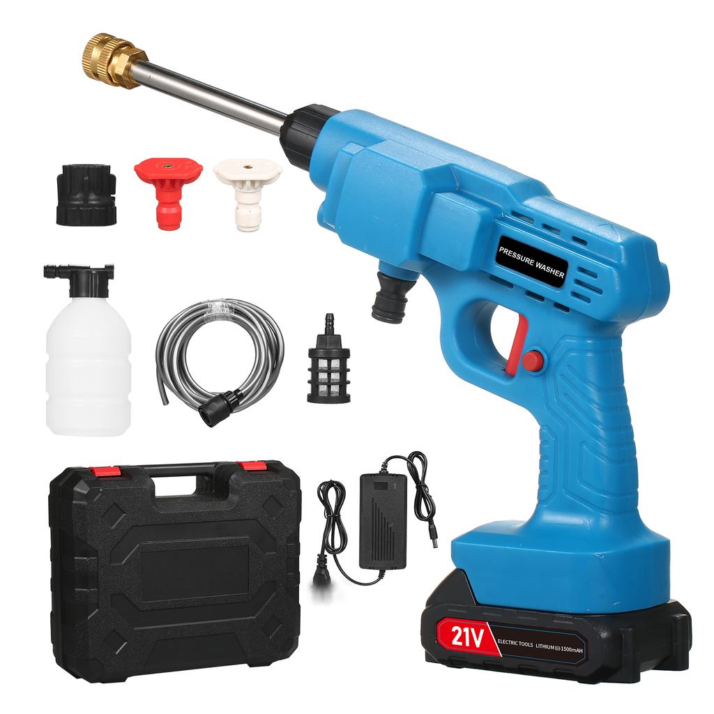 20V Cordless Batt y High Pressure Wash 30Bar 450PSI Car Wash Portable Pow Wash with Rechargble 3.0Ah Batt y,2 Spray Nozzle for Car/Fence/
