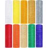 2 Pack Deco Mesh 10 Inch x 30 Feet Decor Mesh Ribbon with Metallic Foil Deco Mesh Wreath Supplies Ribbon Mesh Roll for Spring Wreaths, Craft, Party
