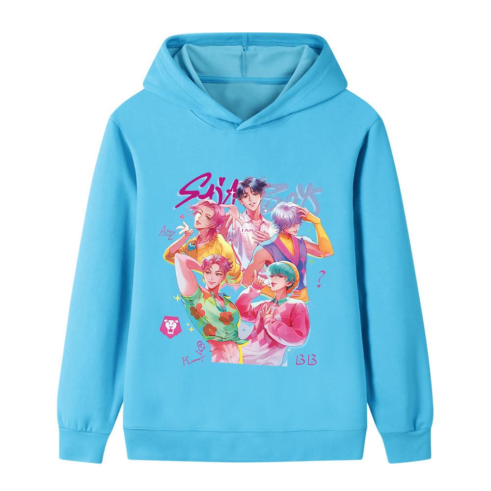 B1207 Kids Boys Girls Sajaboys Kpop Rumi Zoey Mira Print Long Sleeves Hoodie