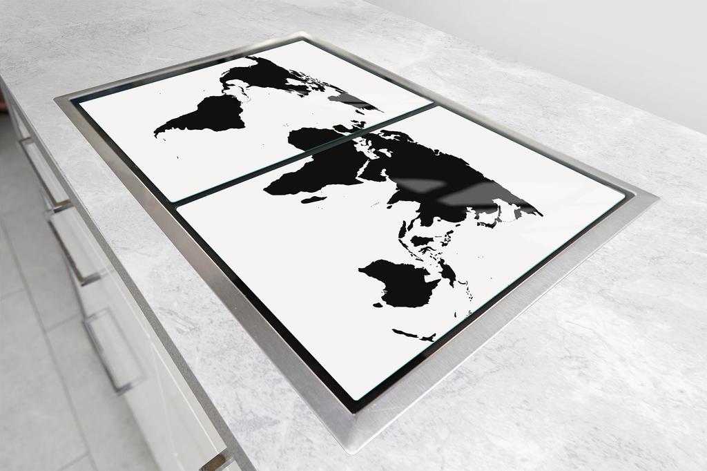 SZKLANA PŁYTA OCHRONNA NA KUCHENKĘ 70x52 MAPA