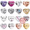 Authentic Fit Original Pantaro Charm Bracelet DIY Zircon 925 Sterling Copper Openwork Heart Shaped Infinite Love Mom Fine Beads