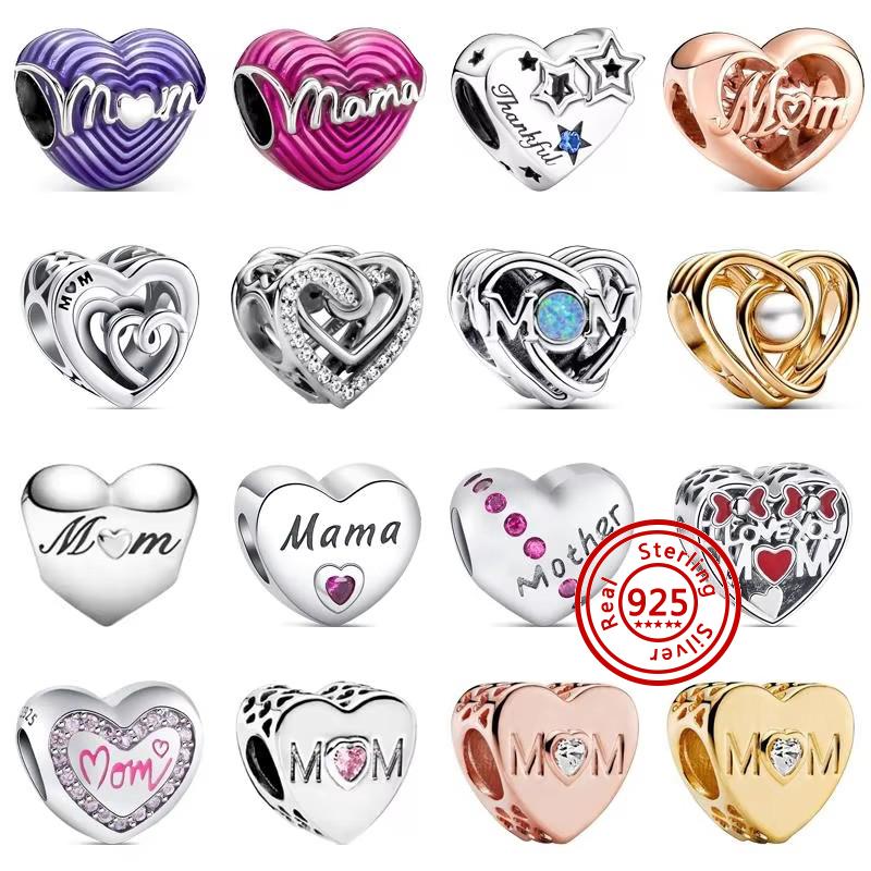 Authentic Fit Original Pantaro Charm Bracelet DIY Zircon 925 Sterling Copper Openwork Heart Shaped Infinite Love Mom Fine Beads