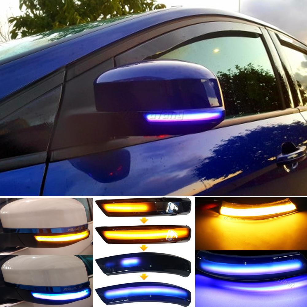 For Ford Focus Mk3 LED Light 2 3 Mk2 Mondeo Mk4 Turn Signal Lamp Flowing Side Wing Rearview Mirror Blinker Dynamic 2PCS