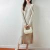 Women Sweater Dress 100% Wool MODERN NEW SAGA O-neck Knit Long Pullover Winter Jumpers Wool Long Dress Female