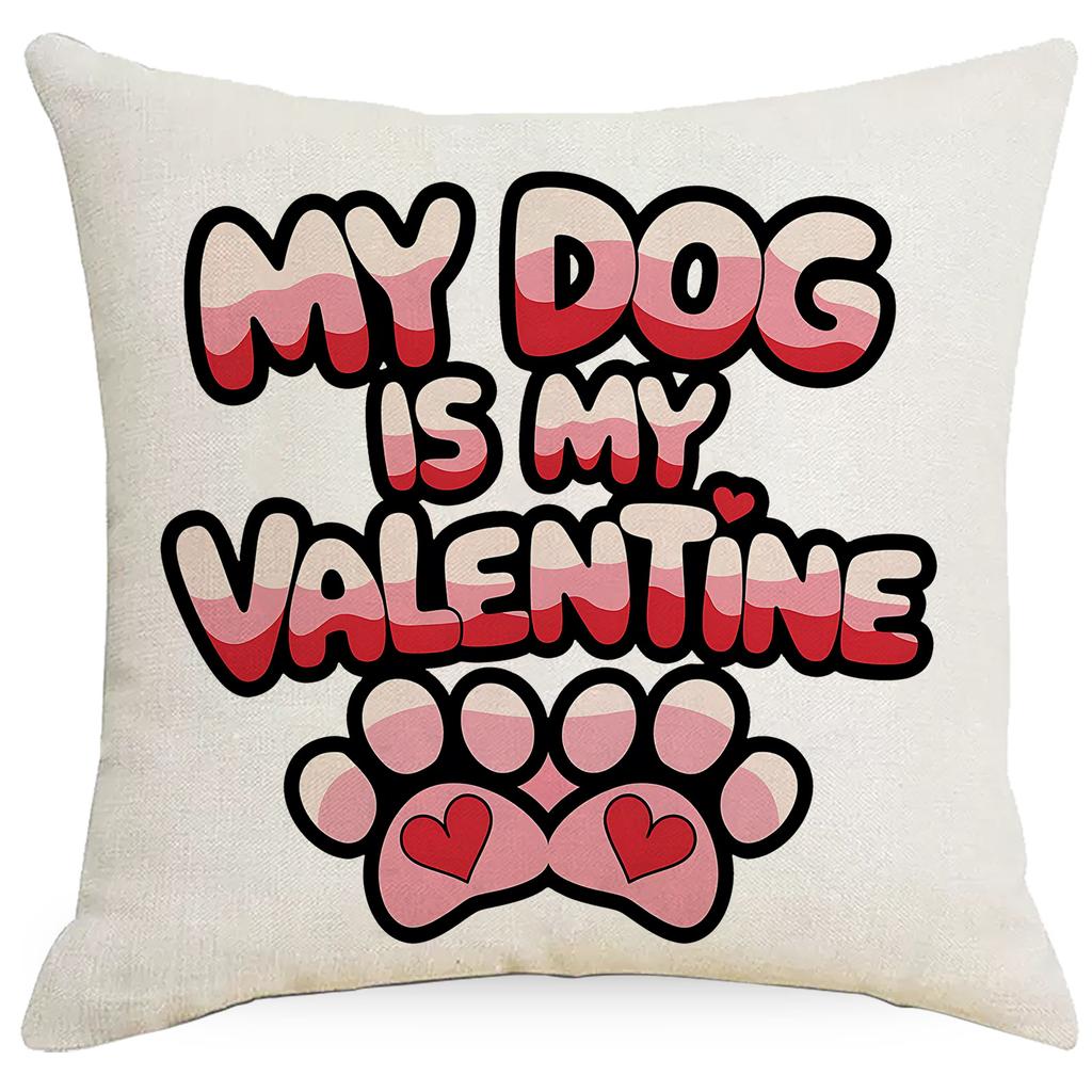 Red Love Letters Valentine's Day Pillowcase Linen Home Sofa Cushion Pillowcase