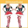 Festive Short Sleeve Santa's Helper Costume With Soft Touch Velvet Material