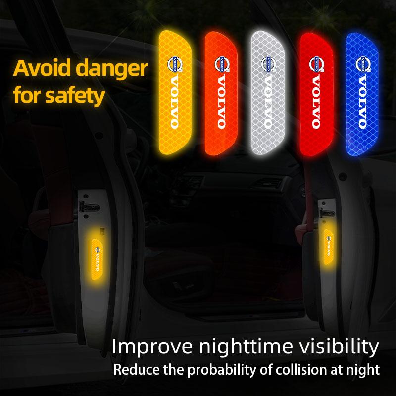 4 Piezas Pegatinas Reflectantes de Advertencia de Seguridad para Puerta de Coche Calcomanías Decorativas Para Volvo Rdesign XC60 XC40 V60 V40 EX30 XC90 S60 V50 S90