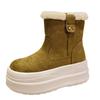 Retro velvet thickened thick-soled small snow boots, new winter heightening warm Birkenstock cotton shoes