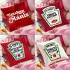 Anime Funny Ketchup Label Cushion Cover Pattern Printed Pillowcase for Living Room Sofa Cushion Cover & Bedroom Decor