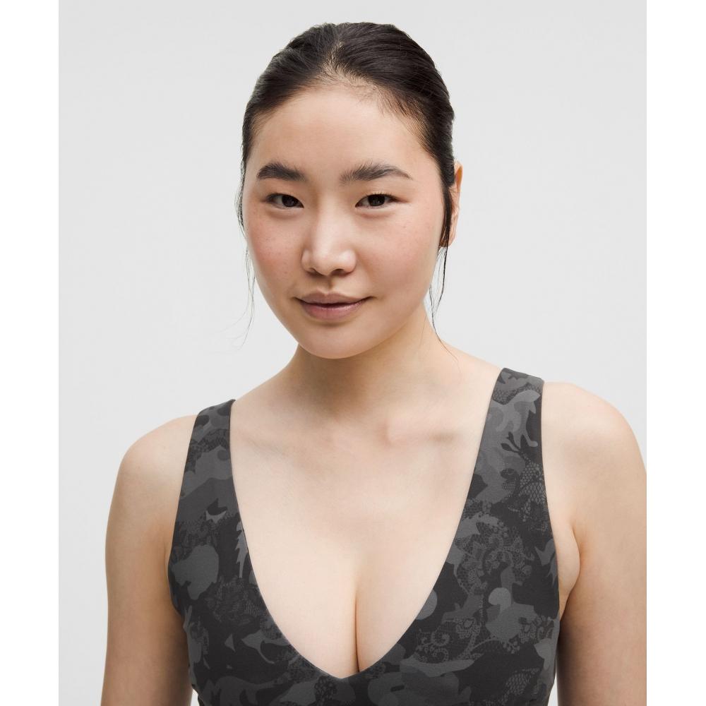 Lululemon Align  V NeCk Bra  Light Support  C D Cup hiDDen Heritage laCe blaCk Multi