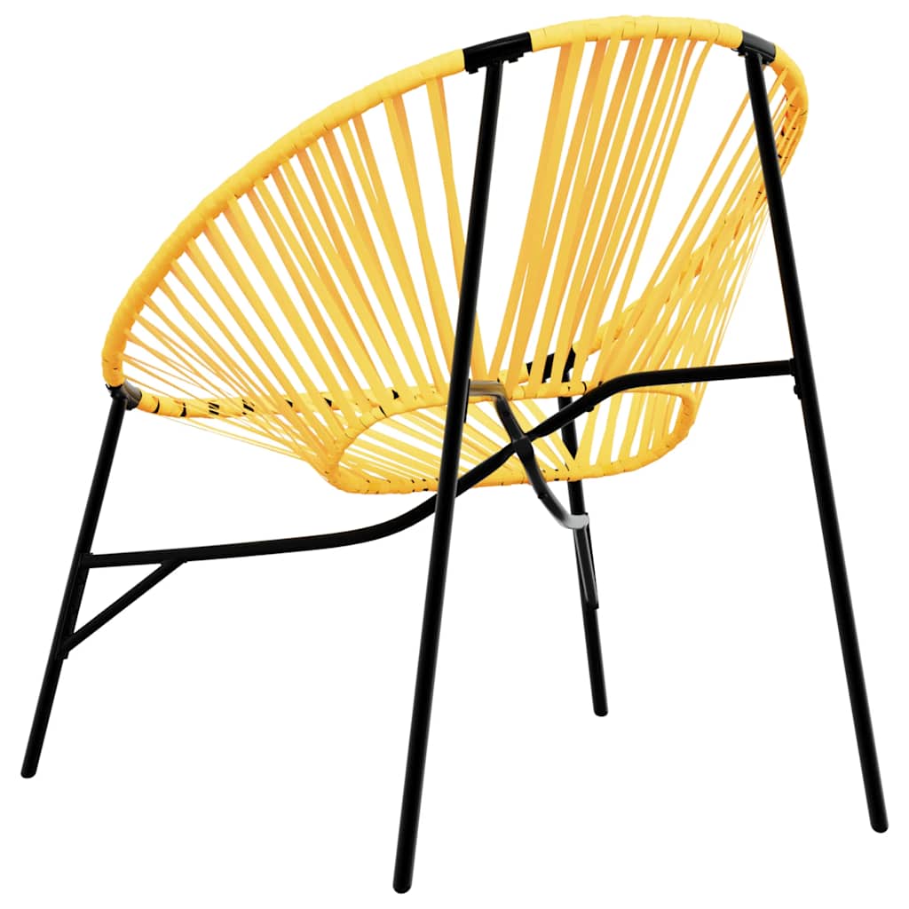 Garden Chair in Egg Shape Black and Yellow Poly Rattan